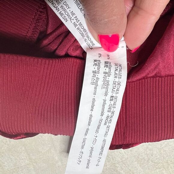 Zara velvet sweatshirt top burgundy S (303/2) - Picture 10 of 12